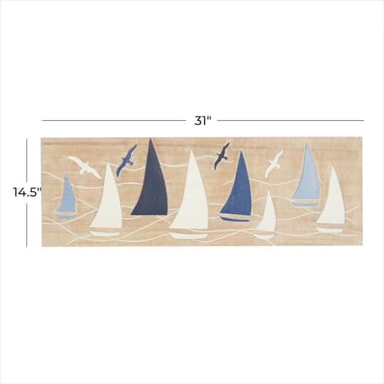 Brown Metal Coastal Wall Decor 15" x 31" x 7"